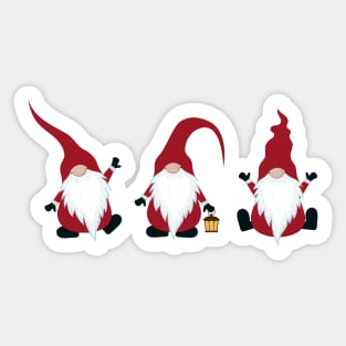 3 Little Christmas Gnomes Sticker